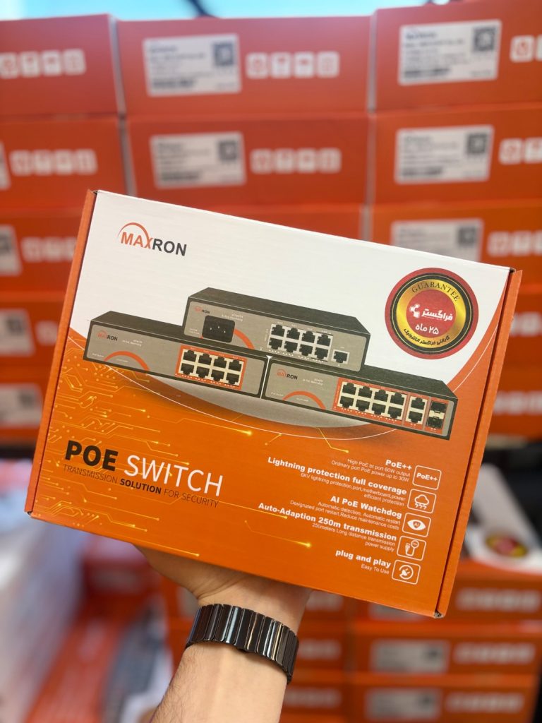 سوئیچ شبکه PoE مکسرون MSW-3008FPB-2FL-120I